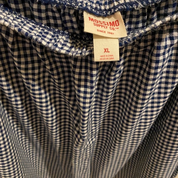 Mossimo Off the Shoulder Blue and White Top - Picture 2 of 3